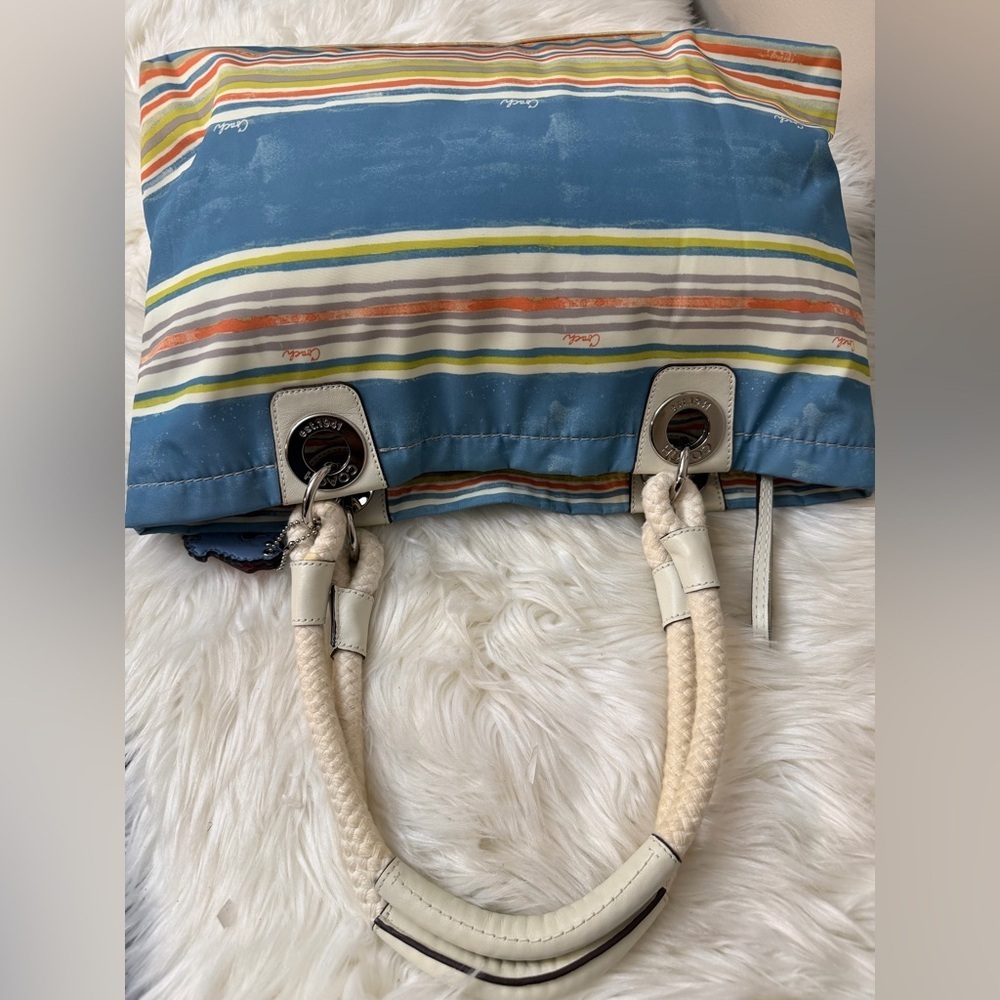Coach Multicolor Striped Tote Bag - Picture 9 of 14